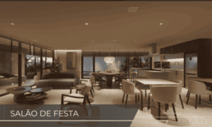 Salão de festas luxuoso com área de estar para eventos no Arkki Florianópolis.