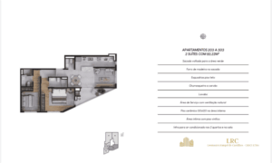 Planta humanizada e diferenciais técnicos das unidades de apartamentos no GALLERIA 50 Jurerê.