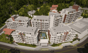Fotomontagem do Residencial Villa Maggiore destacando sua localização e inserção Villa Maggiore João Paulo no entorno urbano.